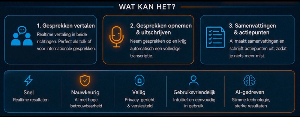 Wat kan DuRfverbindt: gesprekken vertalen, opnemen en uitschrijven, samenvattingen en actiepunten